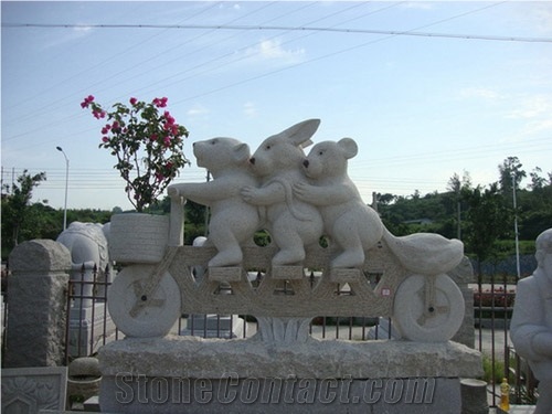G682 Sunset Gold Granite & G603 Grey Granite Human Handcarved Sculptures /China Rust Granite Animal Landscape Sculptures