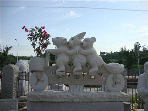 G682 Sunset Gold Granite & G603 Grey Granite Human Handcarved Sculptures /China Rust Granite Animal Landscape Sculptures