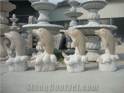 G682 Sunset Gold Granite Handcarved Sculptures /China Rust Granite Animal Landscape Sculptures