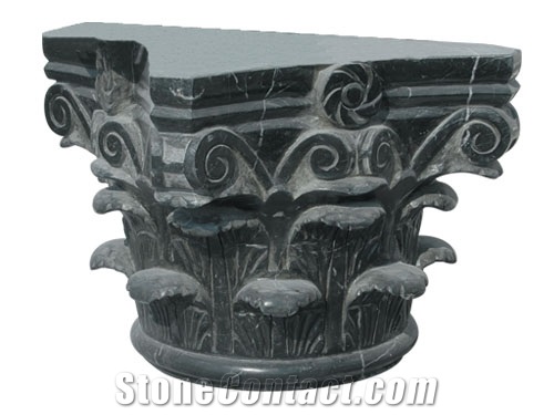 Green Marble Architectural Columns Tops /Western Style Column