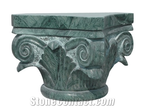 Green Marble Architectural Columns Tops /Western Style Column