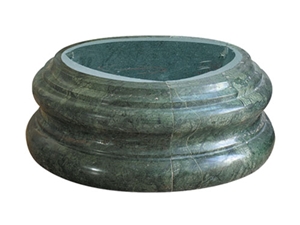 Indian Forest Green Marble Hand Carving Sculptured Column Tops & Column Base