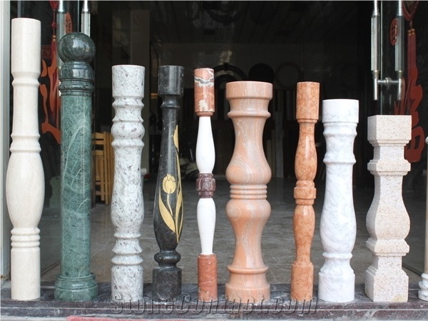 Marble Different Shaped Balustrades /White Mabrle & Forest Green Marble Baluster