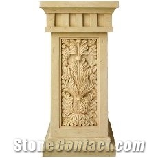 Oriental White Marble Sculptured Columns Post/ Western Style Pillar