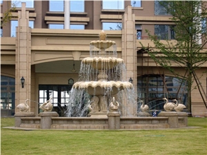 Yellow Limestone Exterior Fountains for Garden Lanscaping Stone