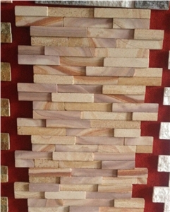 New Arrival Flat Finished High Quality Interior Deorative Wall Stone, Yellow Sandstone Cultured Stone