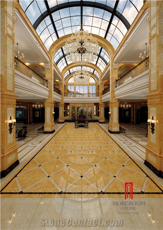 Bathroom Design High Quality Acid-Resistant Gold Color Glossy Porcelain Floor Tile
