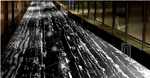 China Silver Dragon Marble Slab, Black and White Marble Tiles, Chinese Marble