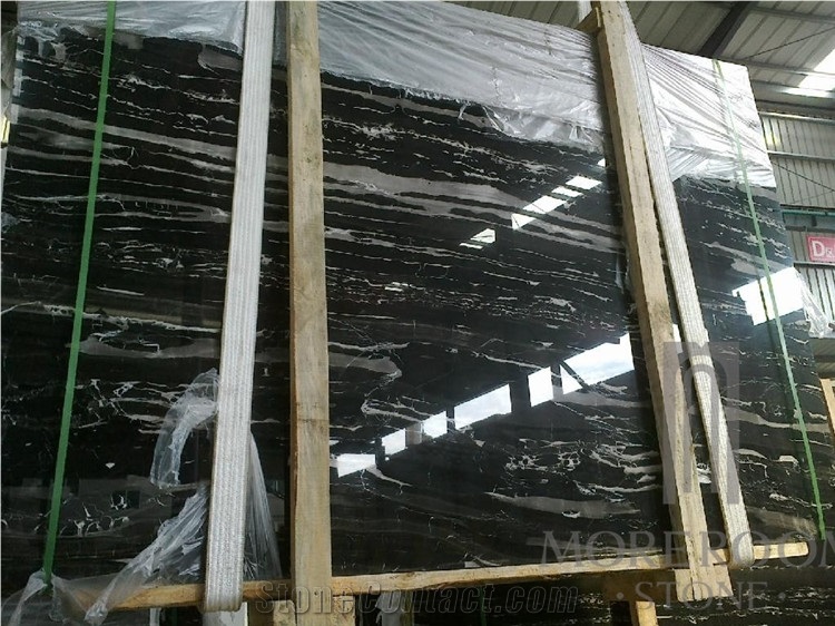 China Silver Dragon Marble Slab, Black and White Marble Tiles, Chinese Marble