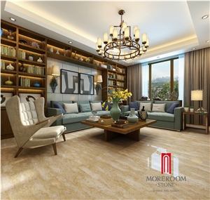 Goldleaf Beige Crema Marfil Polished Porcelain Tile, Chinese Porcelain Tile