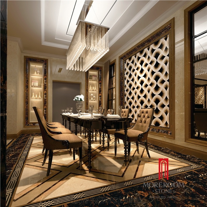 Rustic Glazed Wall Design Black Ceramic Tile 600x600 with Gold Vein
