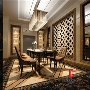 Rustic Glazed Wall Design Black Ceramic Tile 600x600 with Gold Vein