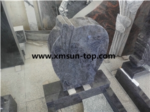 European Style Bahama Blue Granite Tombstone & Monument/Seablue Granite Monument/Royalblue Headstones/Bahama Blue Granite Gravestone with Border