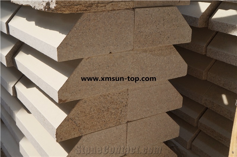 G682 Granite Kerbstones/Yellow Curbstone/Side Stone/Granite Road Stone/Rusty Yellow Kerbs/Giallo Rusty Curbs/Padang Amarillo/Golden Cristal/Golden Peach/Golden Sand
