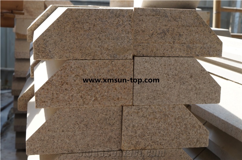 G682 Granite Kerbstones/Yellow Curbstone/Side Stone/Granite Road Stone/Rusty Yellow Kerbs/Giallo Rusty Curbs/Padang Amarillo/Golden Cristal/Golden Peach/Golden Sand