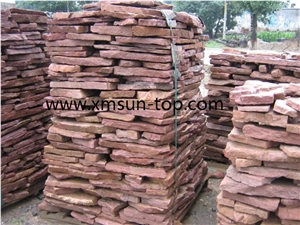 Sorghum Red Sandstone Irregular Flagstone for Walkway Road Paving