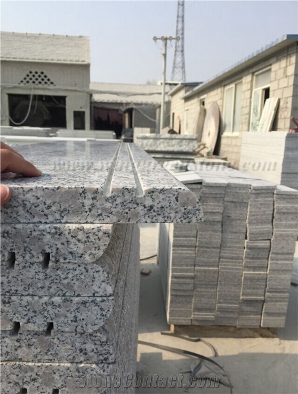 Cheap G383 Granite/Pearl Flower Granite/Grey Pearl Granite/China Pink Granite Steps & Risers, Treads and Threshold, Winggreen Stone