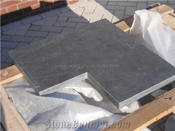 China Bluelimestone Pool Coping, Bluestone Pool Pavers, Bluestone Swimming Pool Decks, Honed Surface Pool Channels, Xiamen Winggreen Manufacturer