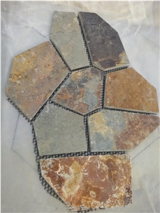 Rusty Slate Flagstone, Slate Random Flagstones, Irregular Flagstones for Wall Cladding, Slate Flagstone Driveway & Walkway Pavers, Xiamen Winggreen Manfuacturer