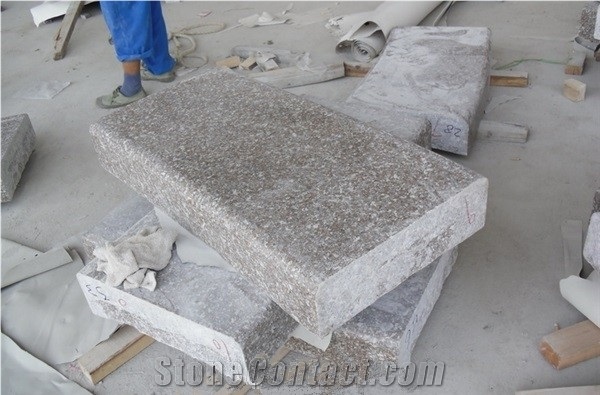Zhangpu Red Granite Kerbtsones, G648 Granite Curbs, Light Pink Granite Side Stones, Golden Brown Granite Road Stones, Xiamen Winggreen Manufacturer