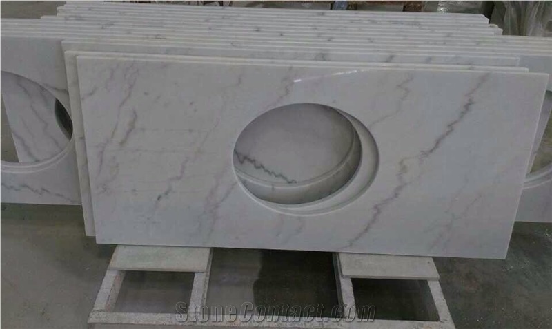 Guangxi White Marble Vanity Tops