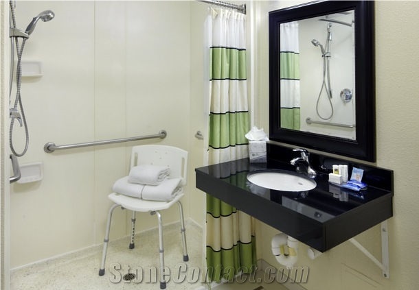 Absolute Black Granite Wall-Hang Vanitytop for Fairfield Inn and Suites
