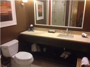 Beige Quartz Vanity Tops for Hotel Indigo