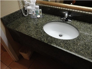 China Green Granite Bathroom Countertop for Quality Inn Motel China Green Granite Bathroom Countertop for Quality Inn Motel
