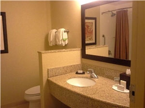 Curved Front Bathroom Granite Vanitytop for Courtyard Hotel by Marriott