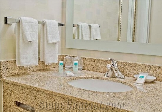 Golden Sunset Granite Vanitytop with Front Apron for Spinghill Suites by Marriott