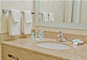 Golden Sunset Granite Vanitytop with Front Apron for Spinghill Suites by Marriott