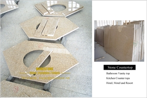 Golden Yelllow Granite Corner Bathroom Vanity Tops Golden Yelllow Granite Corner Bathroom Vanity Tops