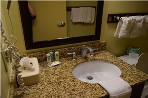 Tiger Skin Yellow Granite Bath Vanitytop with Backsplash for Quality Inn Motel Tiger Skin Yellow Granite Bath Vanitytop with Backsplash for Quality Inn Motel