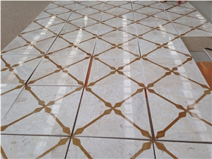 Waterjet Medallions /Crema Marfil Marble Waterjet Medallions / Composite Marble Waterjet Medallions