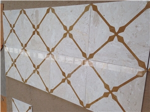 Waterjet Medallions /Crema Marfil Marble Waterjet Medallions / Composite Marble Waterjet Medallions