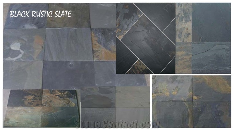 black rustic slate, Jaisalmer Yellow Limestone Cultured Stone, Wall Cladding