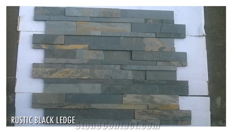 black rustic slate, Jaisalmer Yellow Limestone Cultured Stone, Wall Cladding
