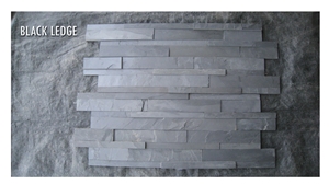 black slate, black Slate Cultured Stone, Wall Cladding, Stacked Stone Veneer