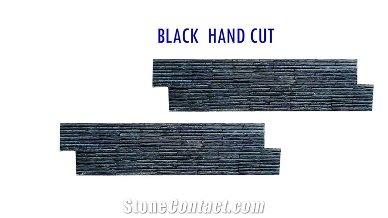 black slate, black Slate Cultured Stone, Wall Cladding, Stacked Stone Veneer