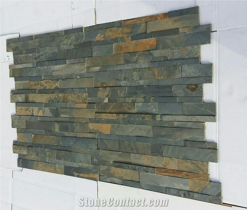 Black Slate Rustic Cultured Stone, Ledge Stone