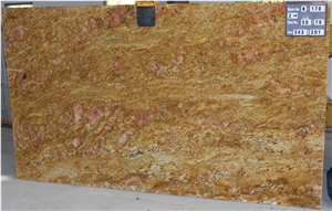 Imperial Gold Granite Tiles & Slabs, Yellow Polished Granite Floor Covering Tiles, Wall Covering Tiles