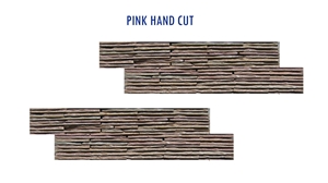 Lime Pink Ledge Stone, Pink Limestone Cultured Stone, Wall Cladding, Veneer