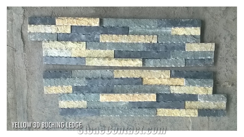 Multi Slate Ledge, Multicolor Slate Wall Cladding, Stacked Stone Veneer