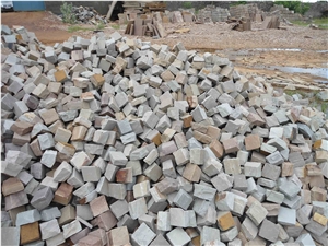 Sandstone Multi Color Cobbles, Cube Stone & Pavers Sandstone Multi Color Cobbles, Cube Stone & Pavers