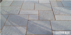 Tandur Blue Natural Pattern Cube Stone & Pavers, Tandoor Blue Limestone Pavers