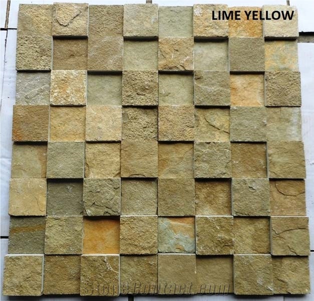 Yellow Limestone Ledge Wall Cladding, Kota Honey Limestone Wall Cladding