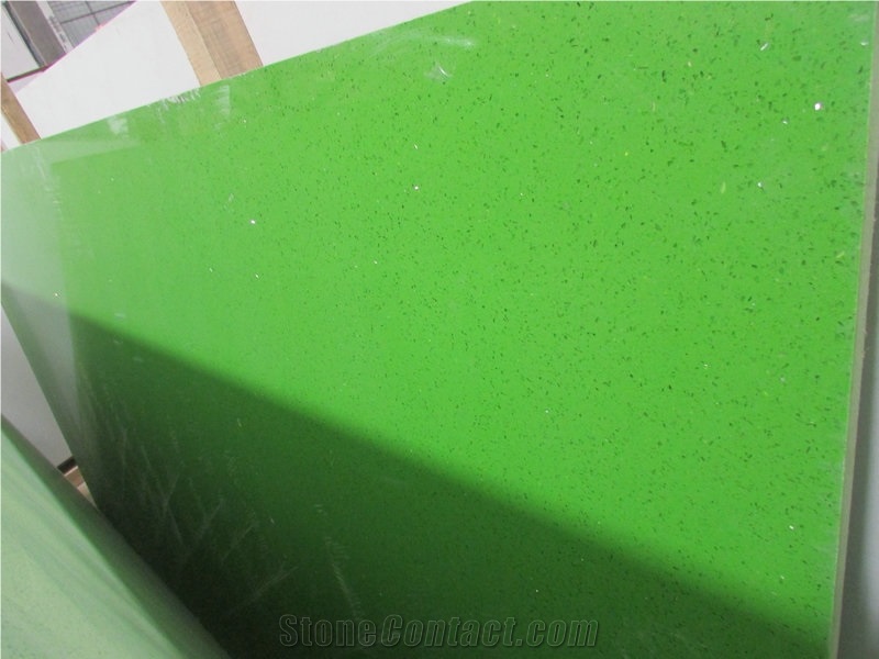 Green Spark Quartz Stone Slab & Tile