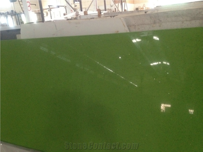 Green Spark Quartz Stone Slab & Tile