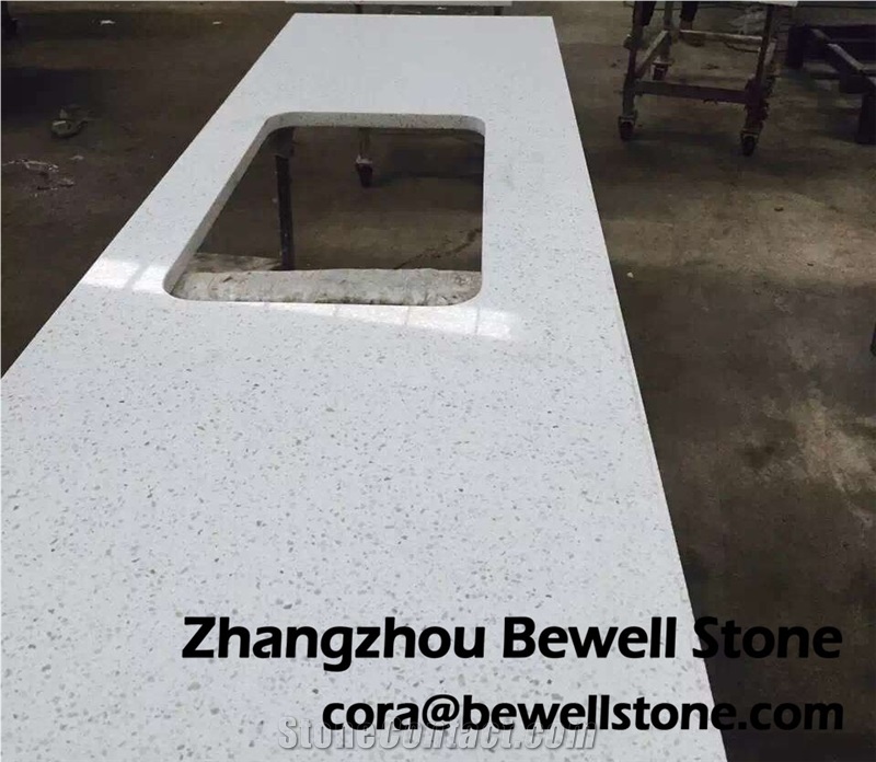 White Quartz Stone Kitchen Countertops, Quartz Kitchen Worktops, Quartz Kitchen Island Tops
