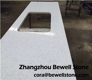 White Quartz Stone Kitchen Countertops, Quartz Kitchen Worktops, Quartz Kitchen Island Tops